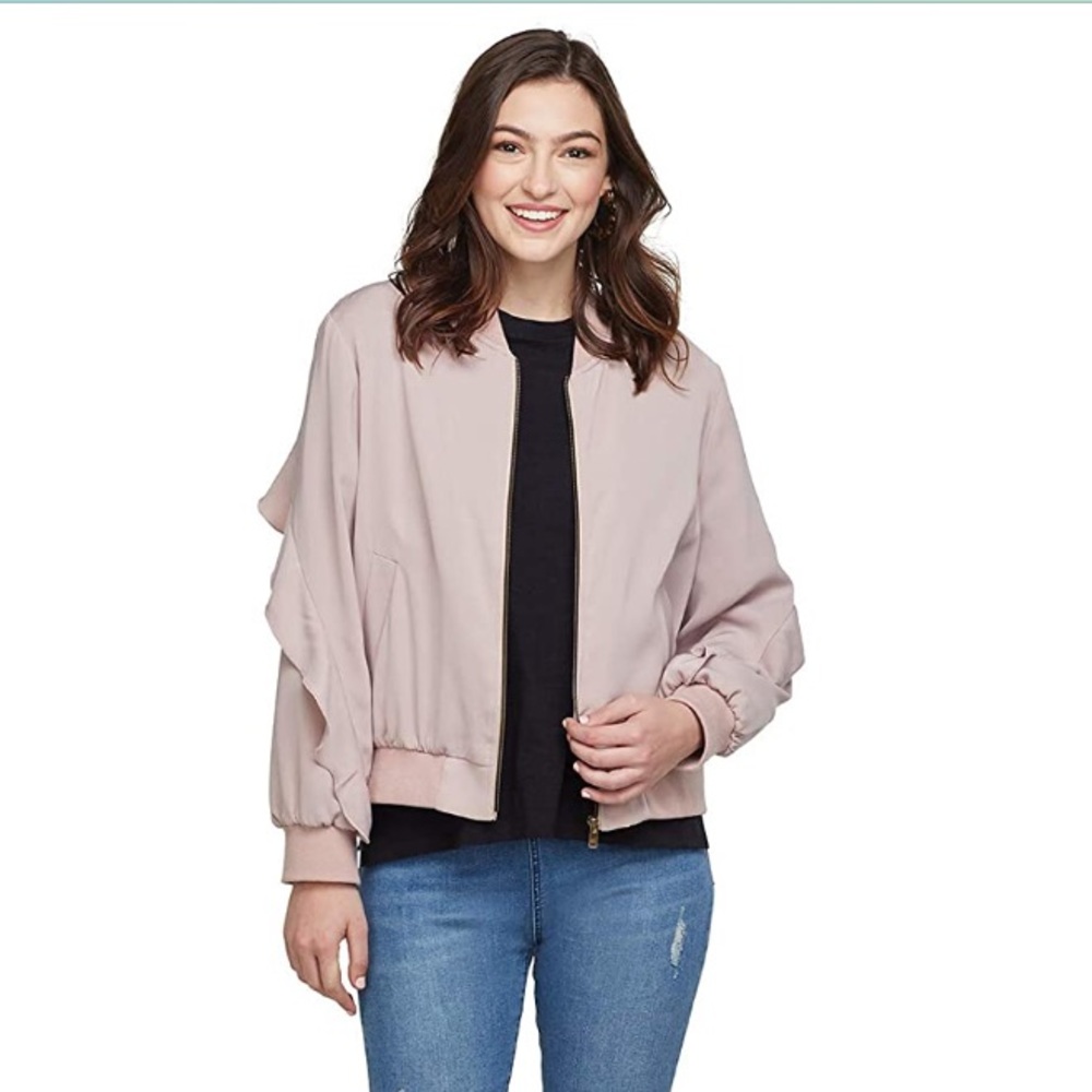 NWT Women’s Mud Pie Nolan Blush Bomber Jacket